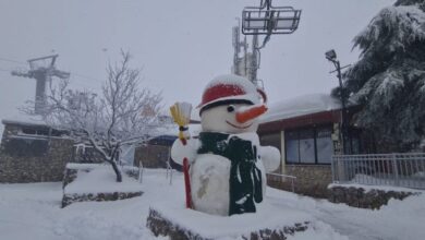 צפו: אתר החרמון סגור למבקרים, 20 ס"מ שלג ירדו במהלך הלילה