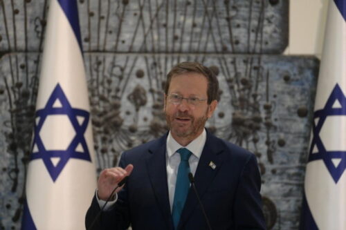 נשיא המדינה, יצחק הרצוג ורעייתו מיכל אירחו היום (שלישי) את המפגש הראשון של פורום האקלים הישראלי