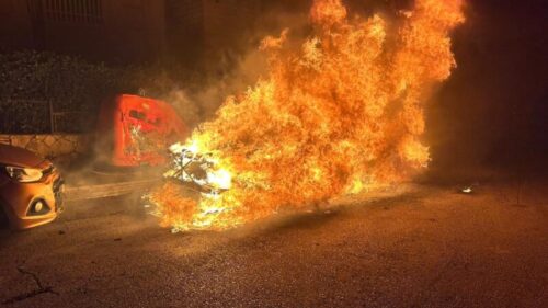 Fire - arson - burnt car - burning car - flames - fire