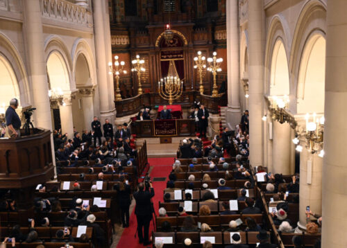 נשיא המדינה - יצחק הרצוג - בית הכנסת הגדול - בלגיה - בריסל