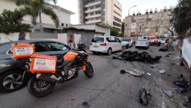 זירת תאונת דרכים - אופנוע מרוסק - אשדוד