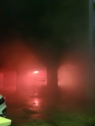 שריפה בבניין - לילה - חיפה